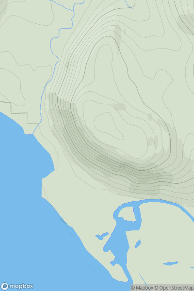 Thumbnail image for Biod Ban [Glen Shiel to Loch Hourn and Loch Quoich] showing contour plot for surrounding peak